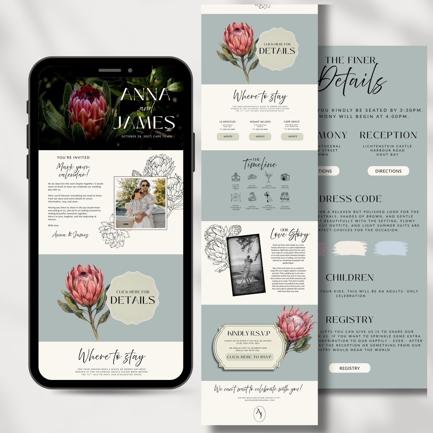 Protea Wedding Website Template