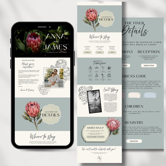 Protea Wedding Website Template