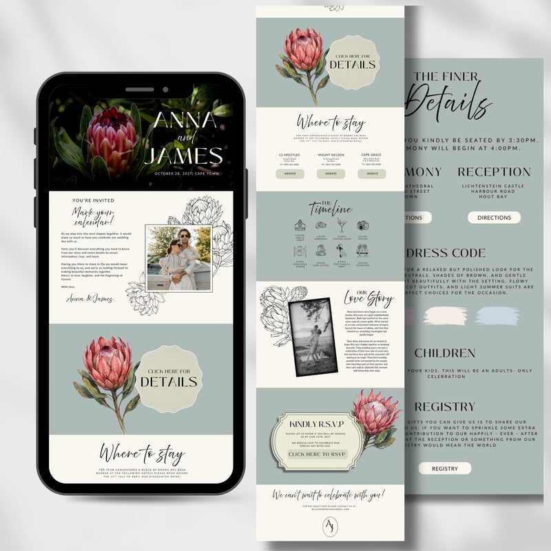 Protea Wedding Website Template