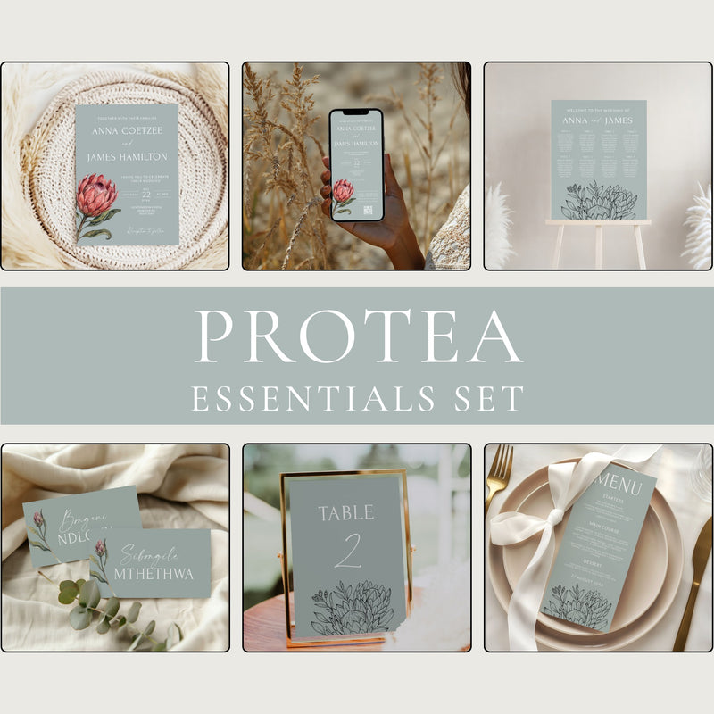 Protea Wedding Stationery Essentials Set
