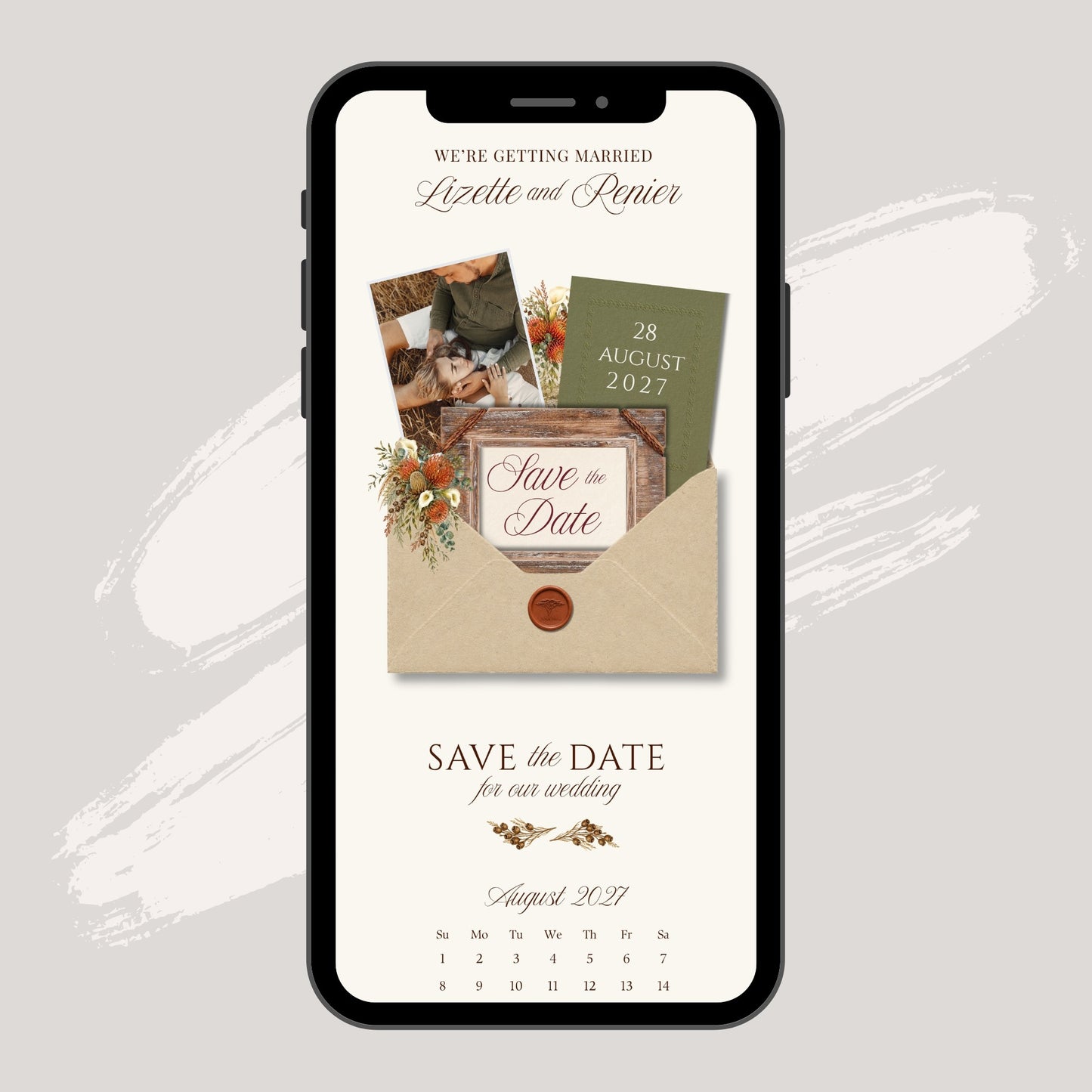 Bushveld Wedding Save the Date Template