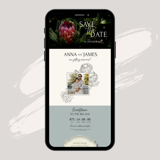Protea Wedding Save the Date Template