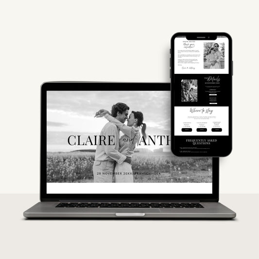 Black and White Wedding Website Template