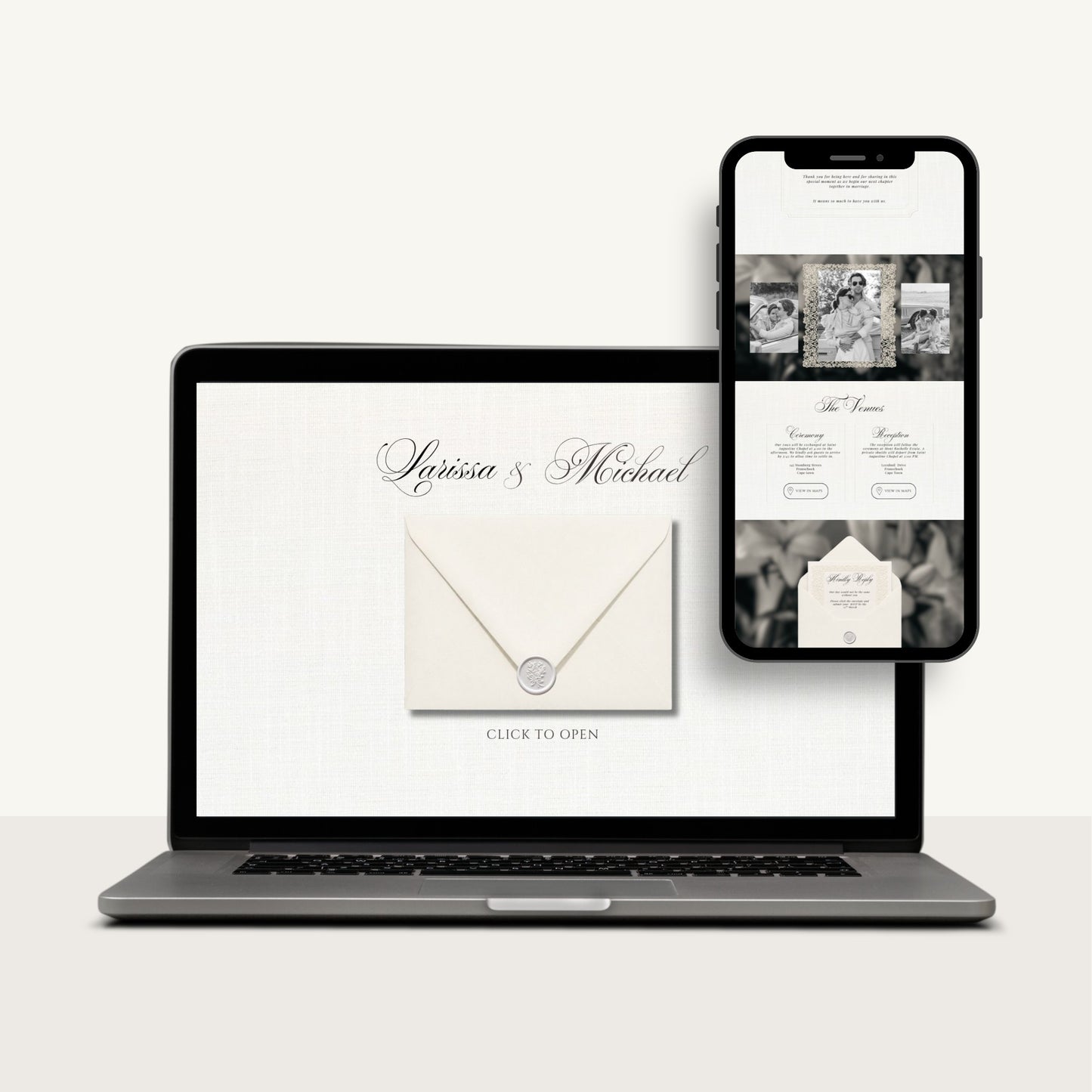Classic Ivory Wedding Website Template