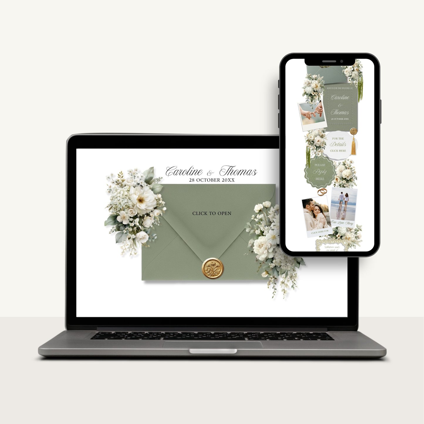 Soft Sage Wedding Website Template