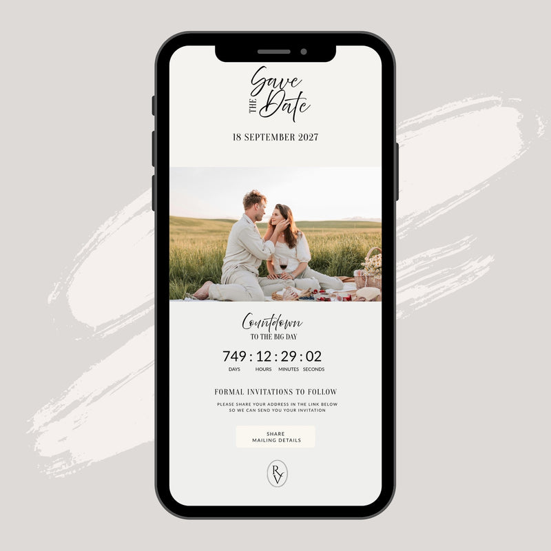 Modern Script Wedding Save the Date Template