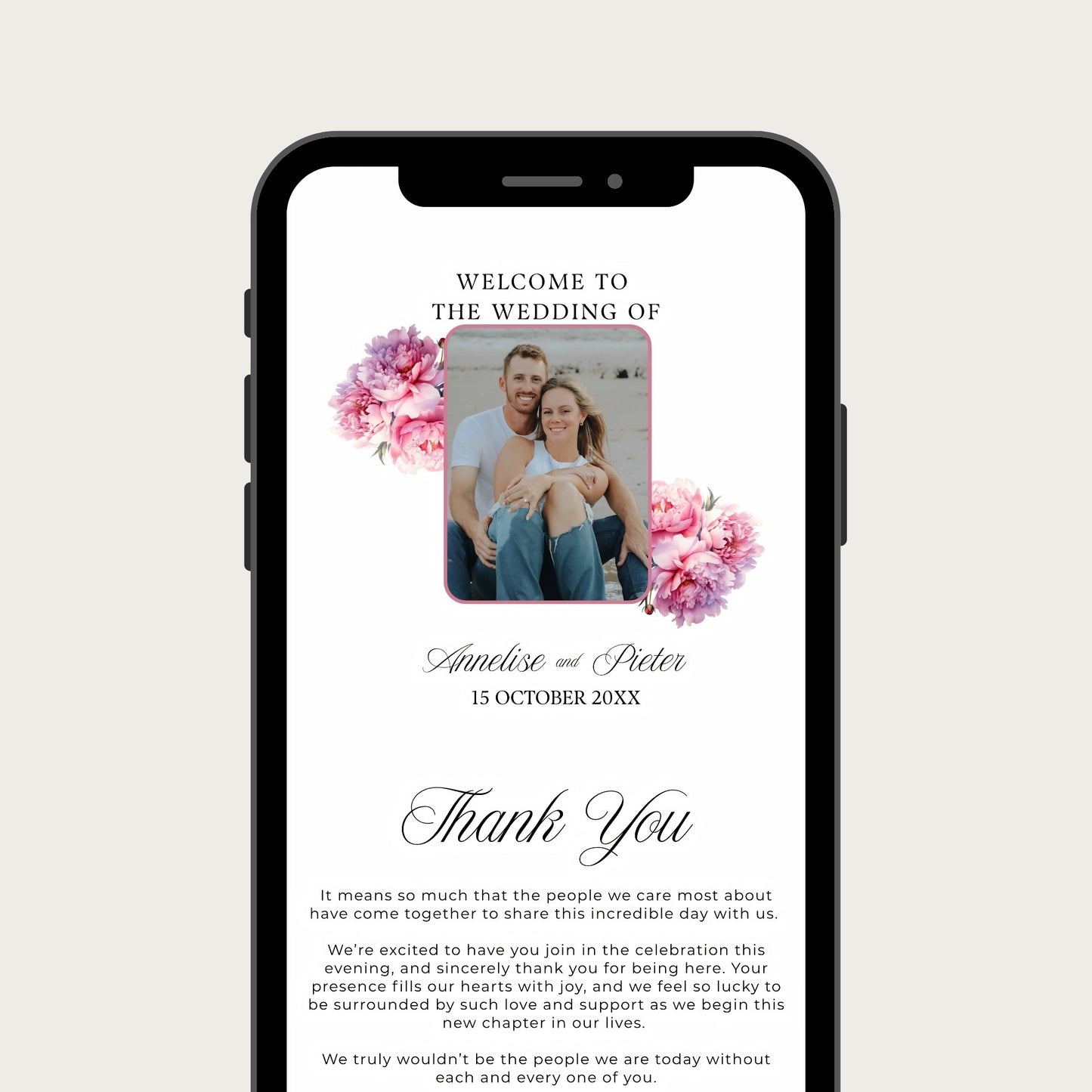 Pink Peony Digital Program template
