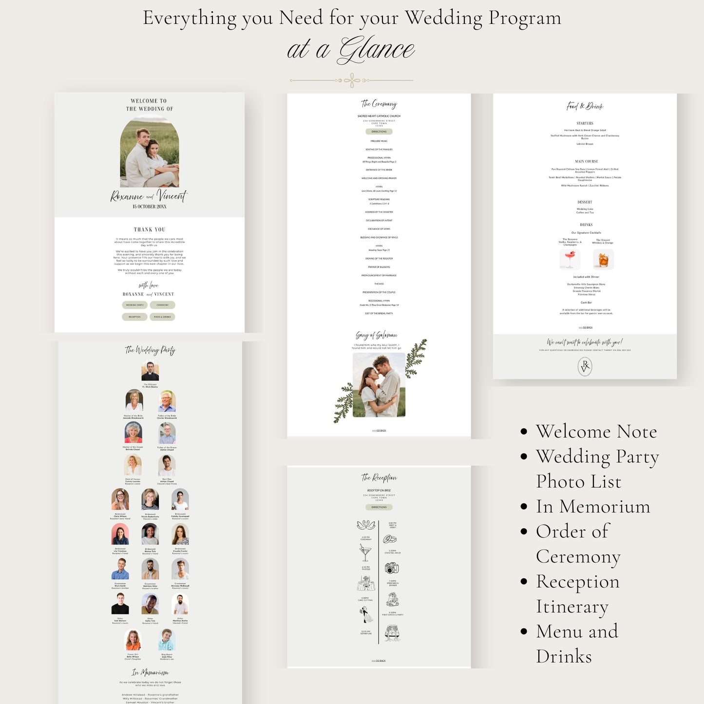 Modern Script Digital Program template
