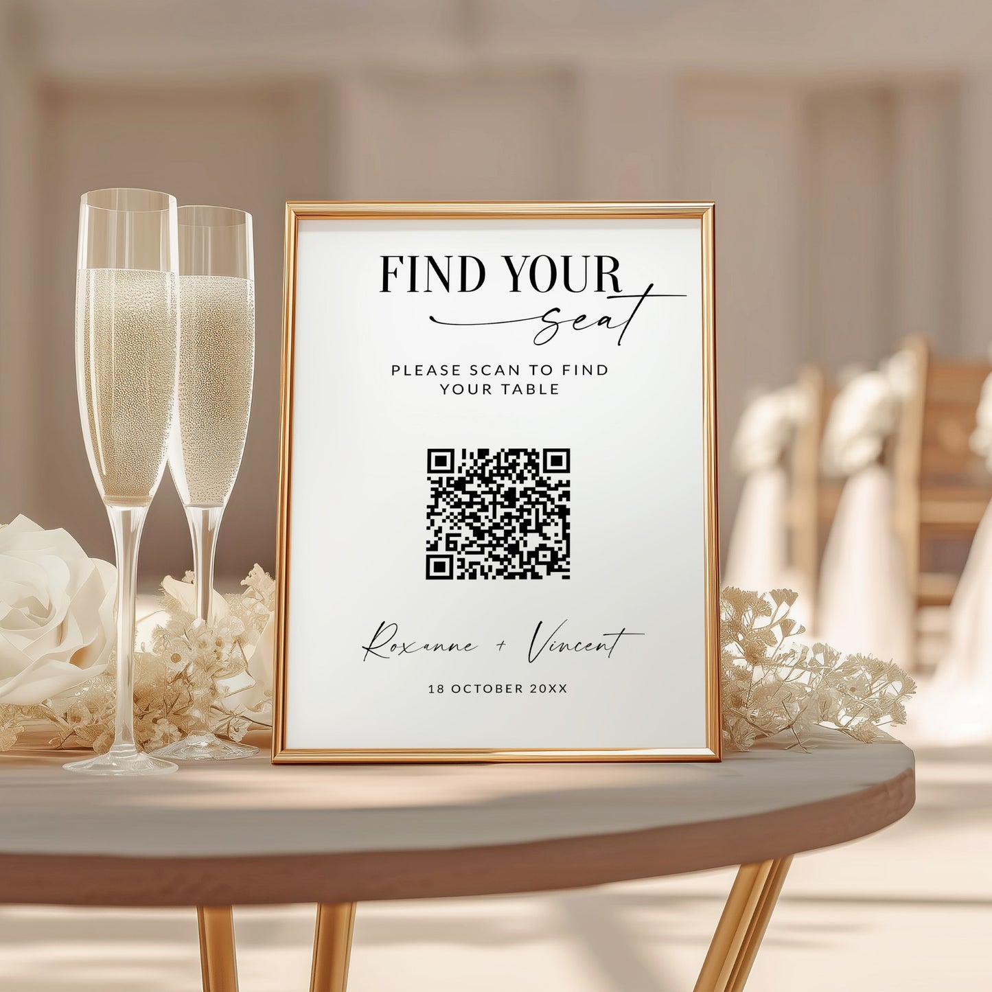 Modern Script Digital Wedding Seating Chart