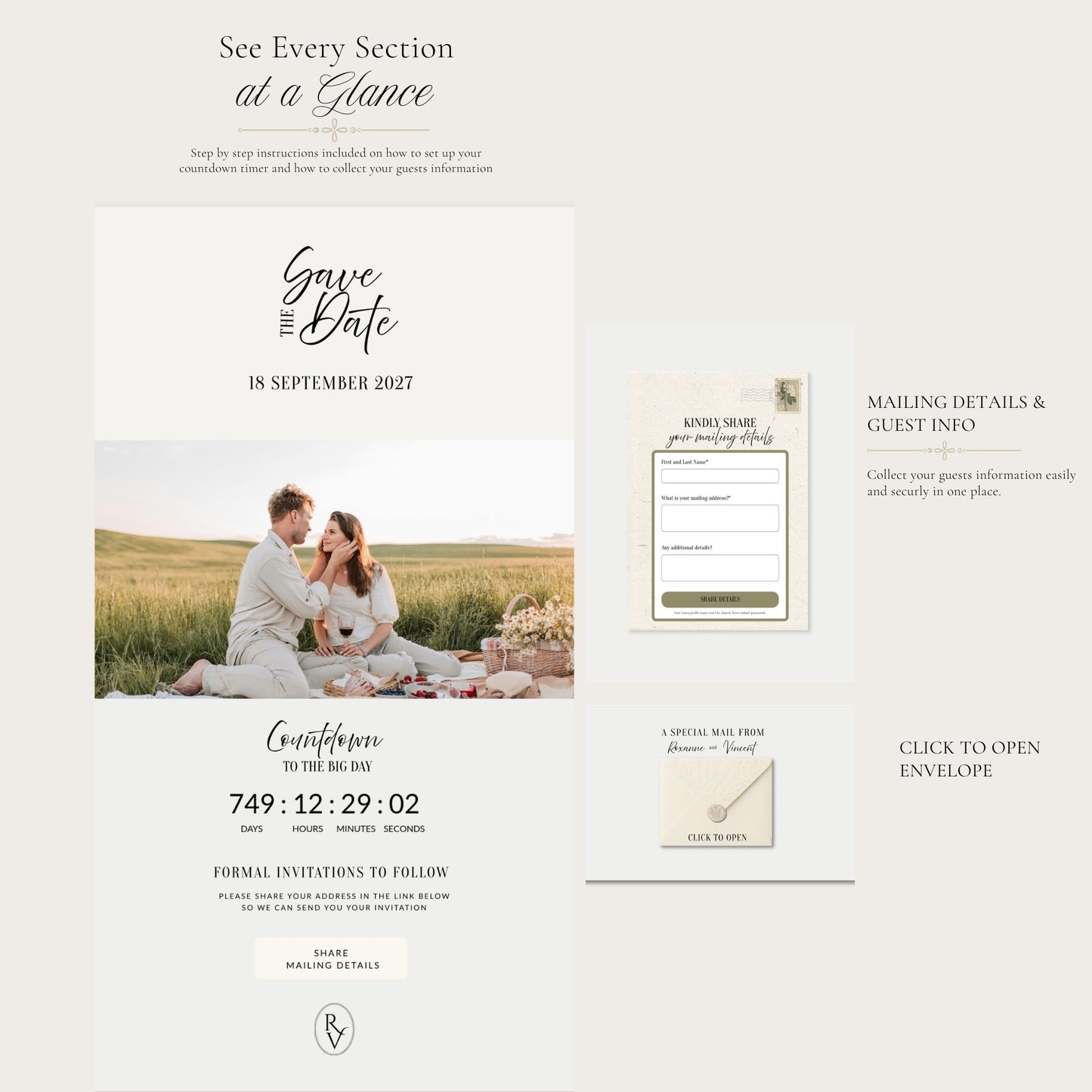 Modern Script Wedding Save the Date Template