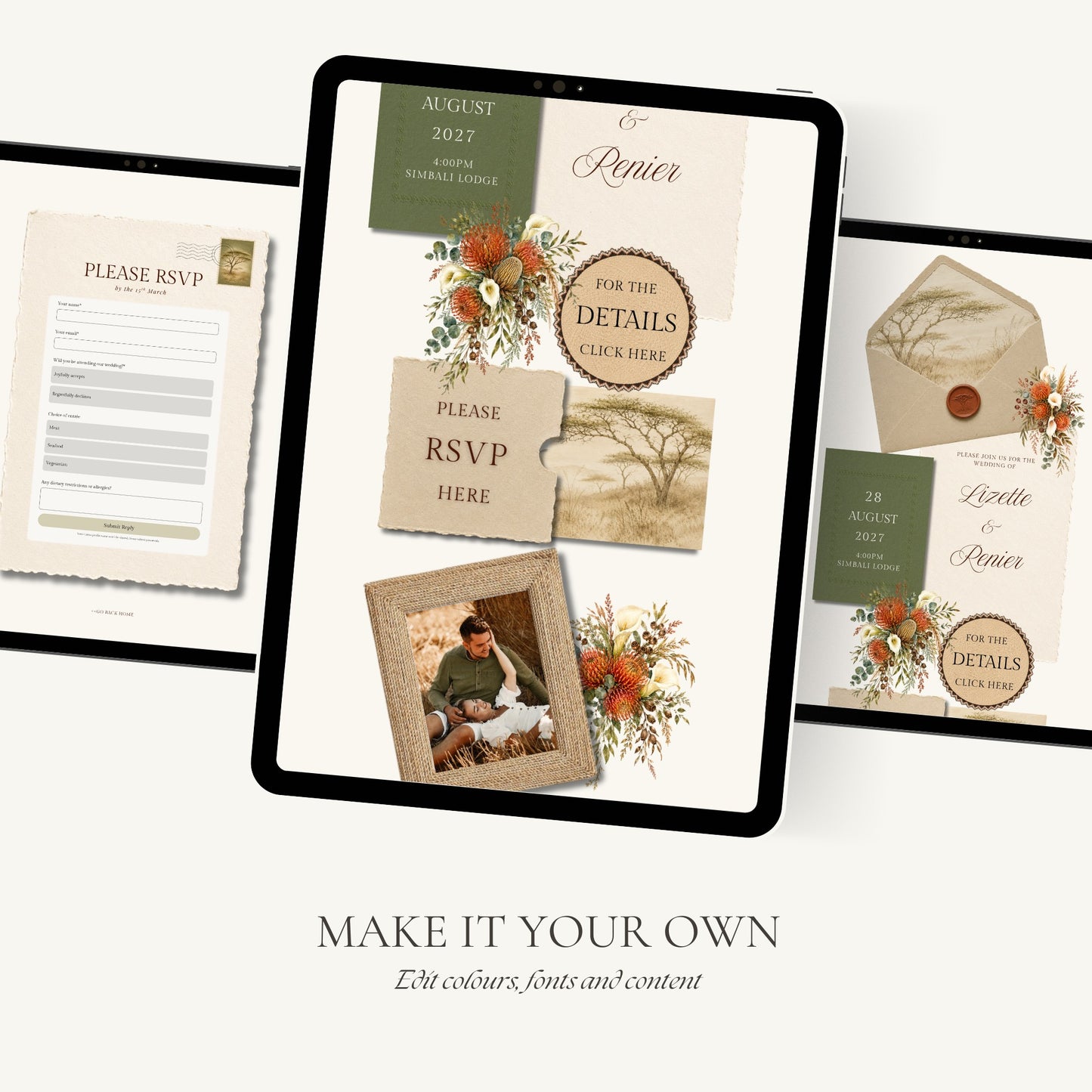 Bushveld Wedding Website Template