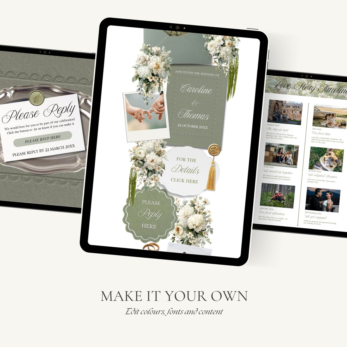 Soft Sage Wedding Website Template