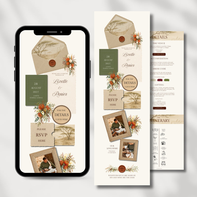 Bushveld Wedding Website Template