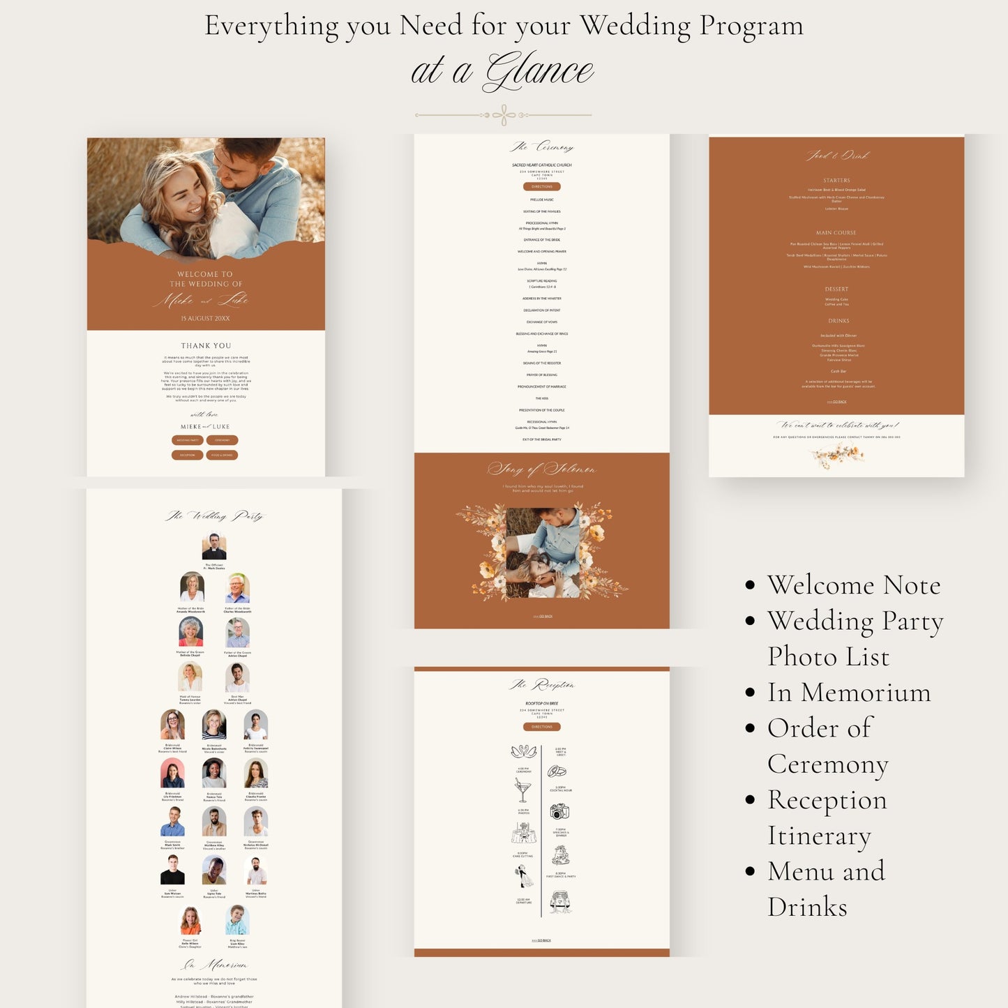 Terracotta & Ivory Digital Program template
