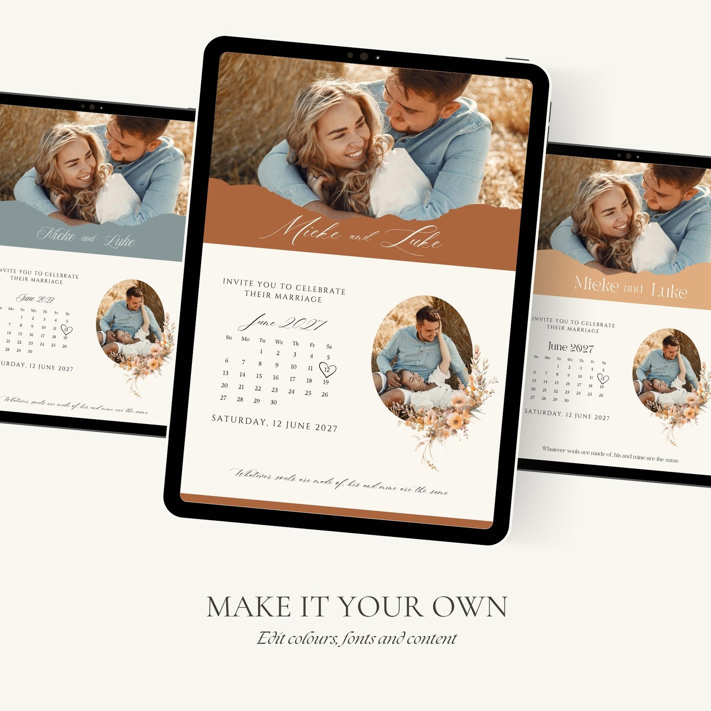Terracotta Ivory Wedding Website Template