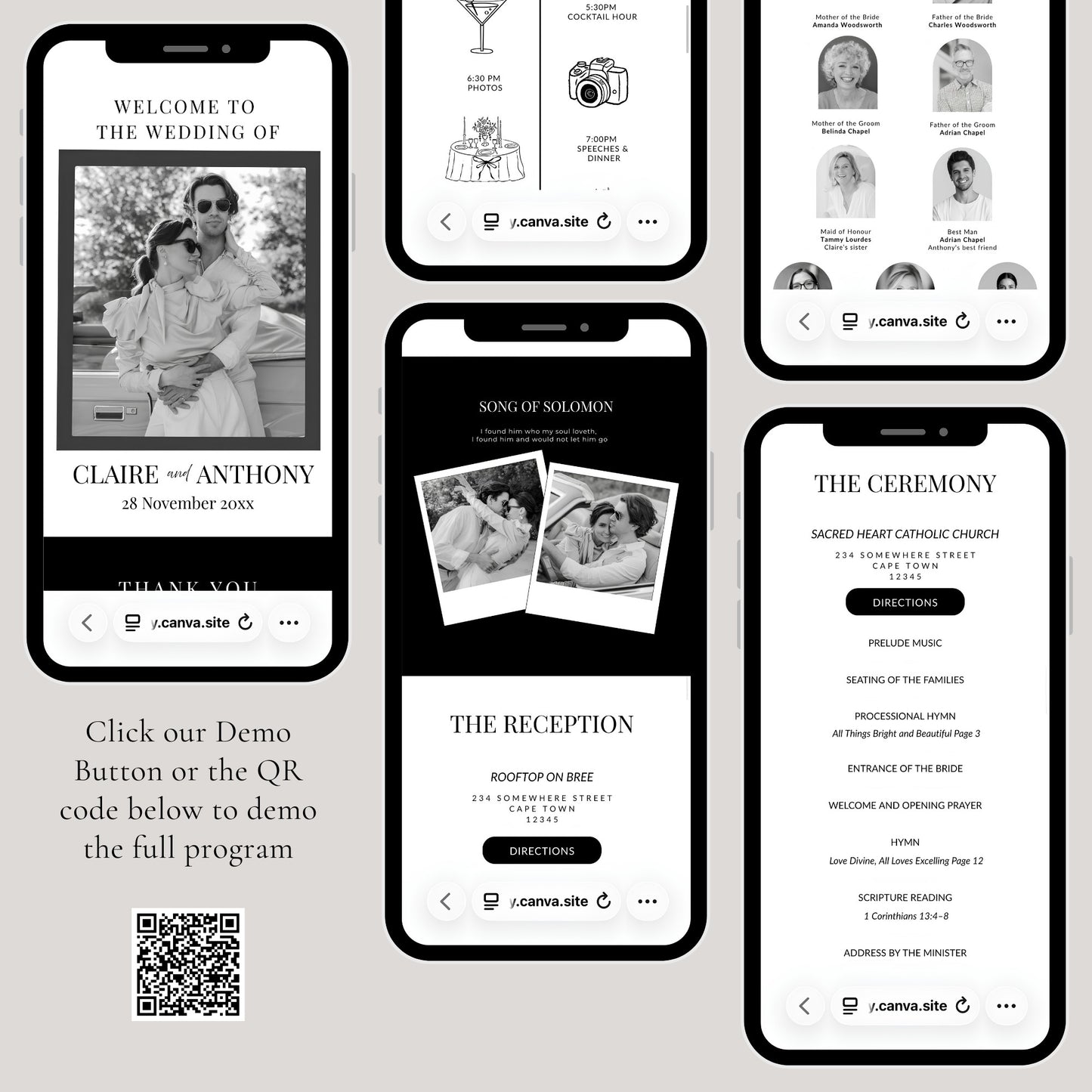 Black & White Digital Program template