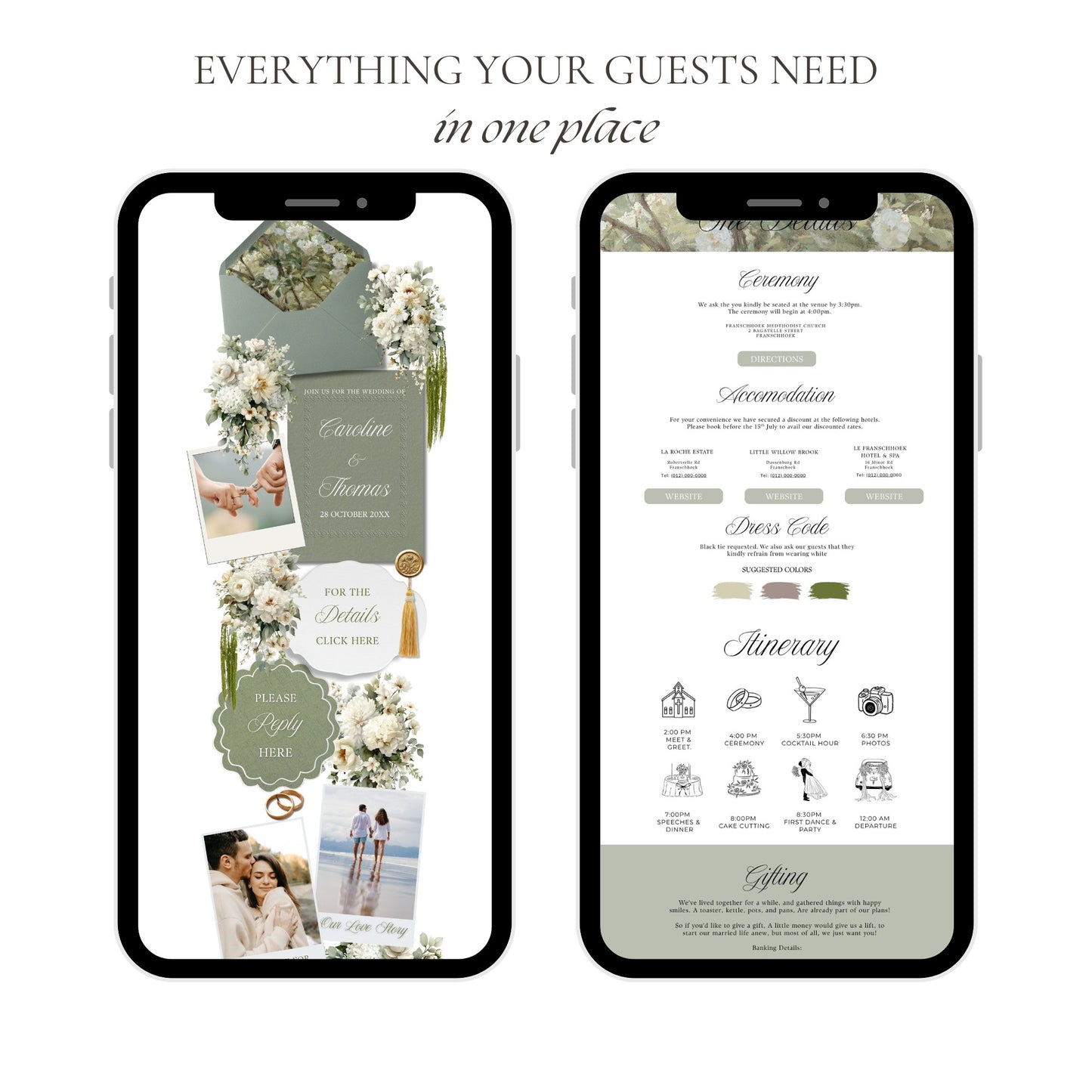 Soft Sage Wedding Website Template