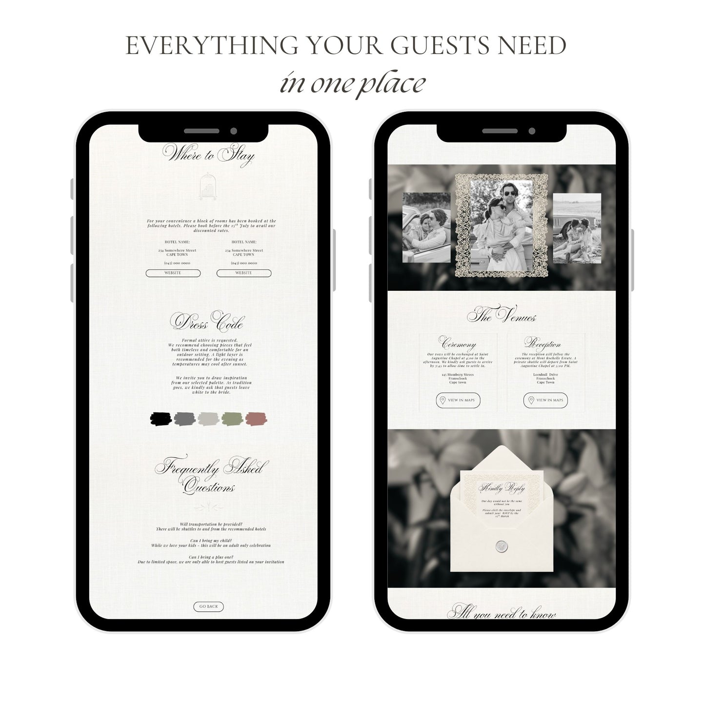 Classic Ivory Wedding Website Template