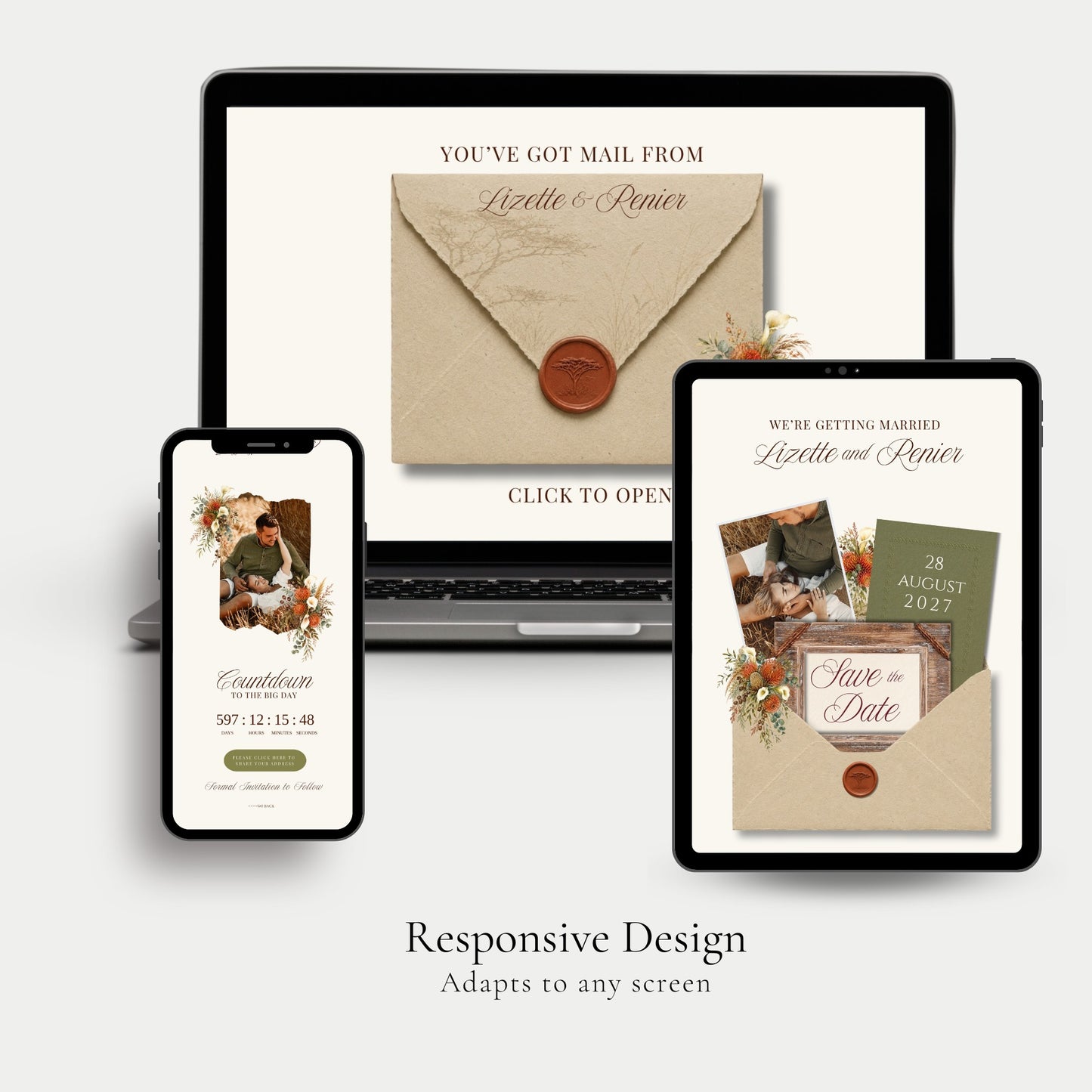 Bushveld Wedding Save the Date Template