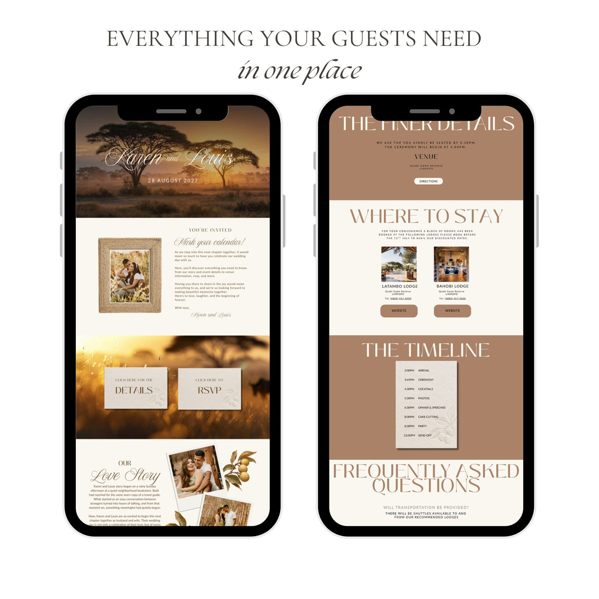 Marula Wedding Website