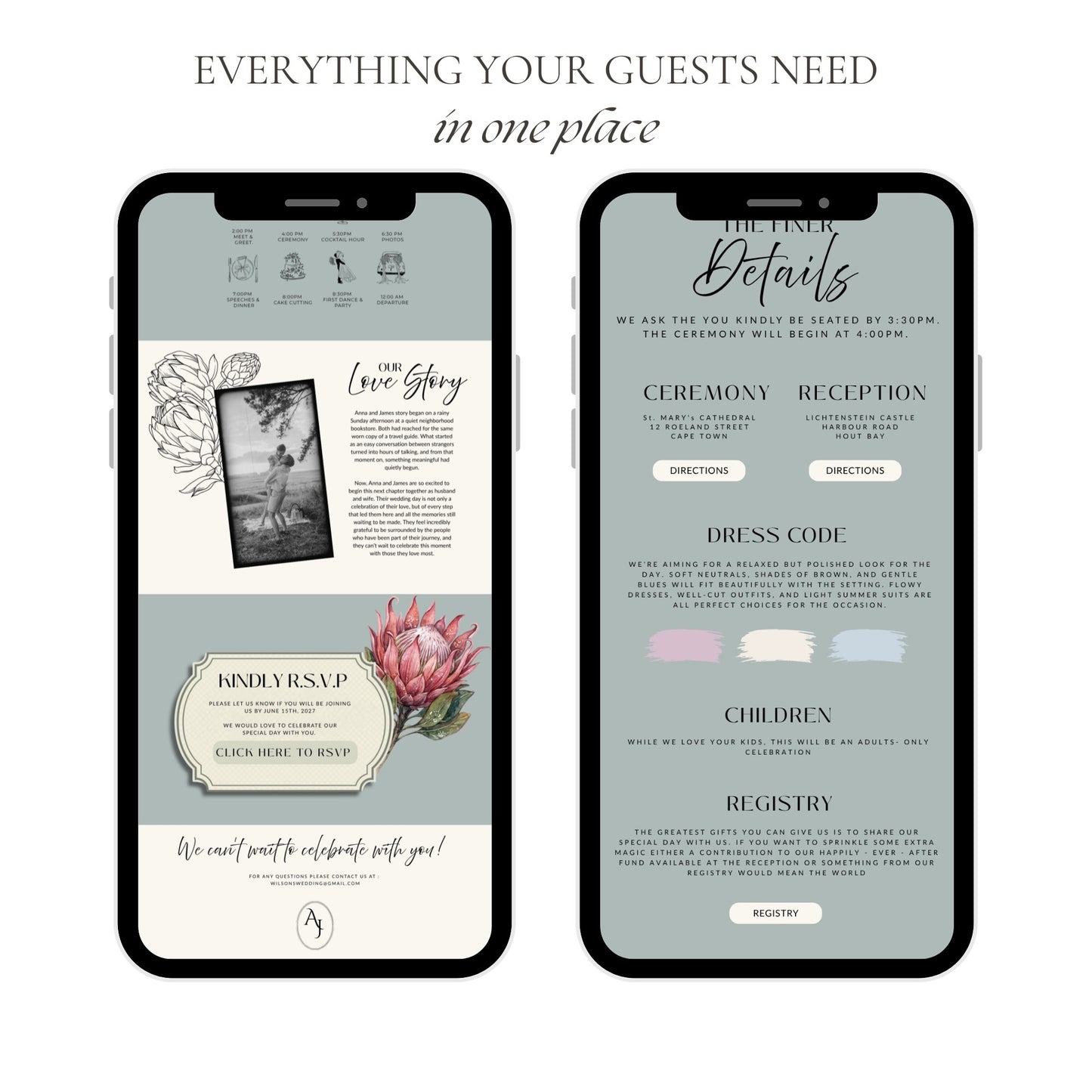 Protea Wedding Website Template