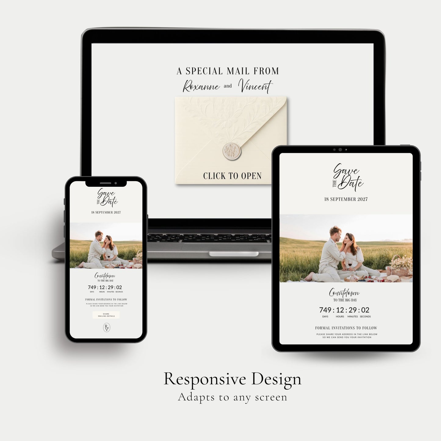 Modern Script Wedding Save the Date Template