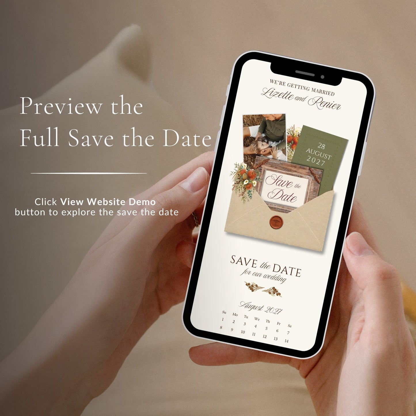 Bushveld Wedding Save the Date Template