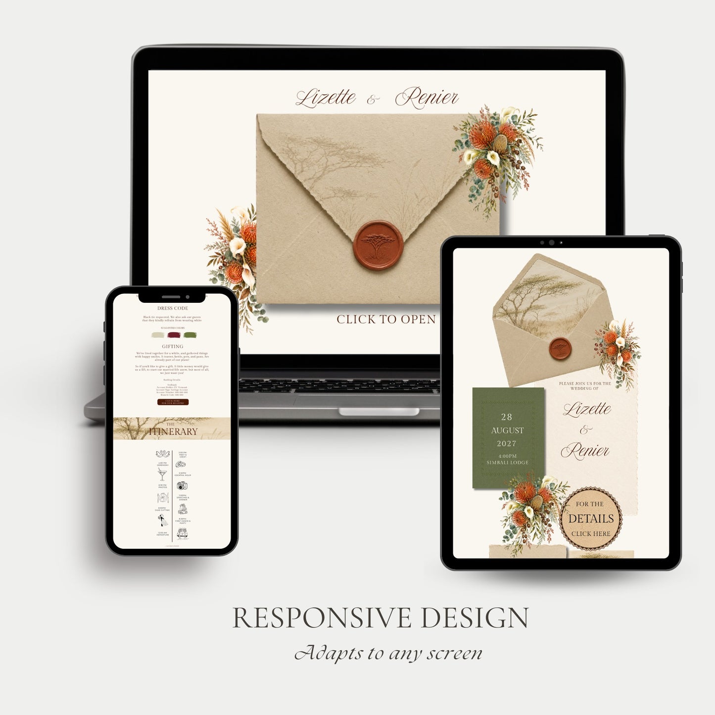 Bushveld Wedding Website Template