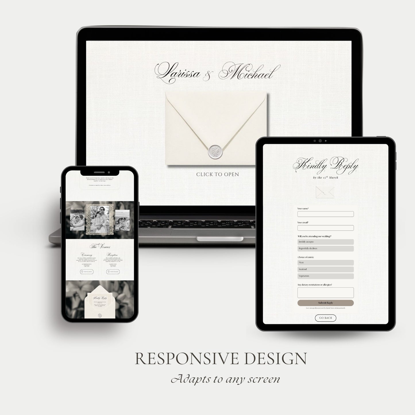 Classic Ivory Wedding Website Template