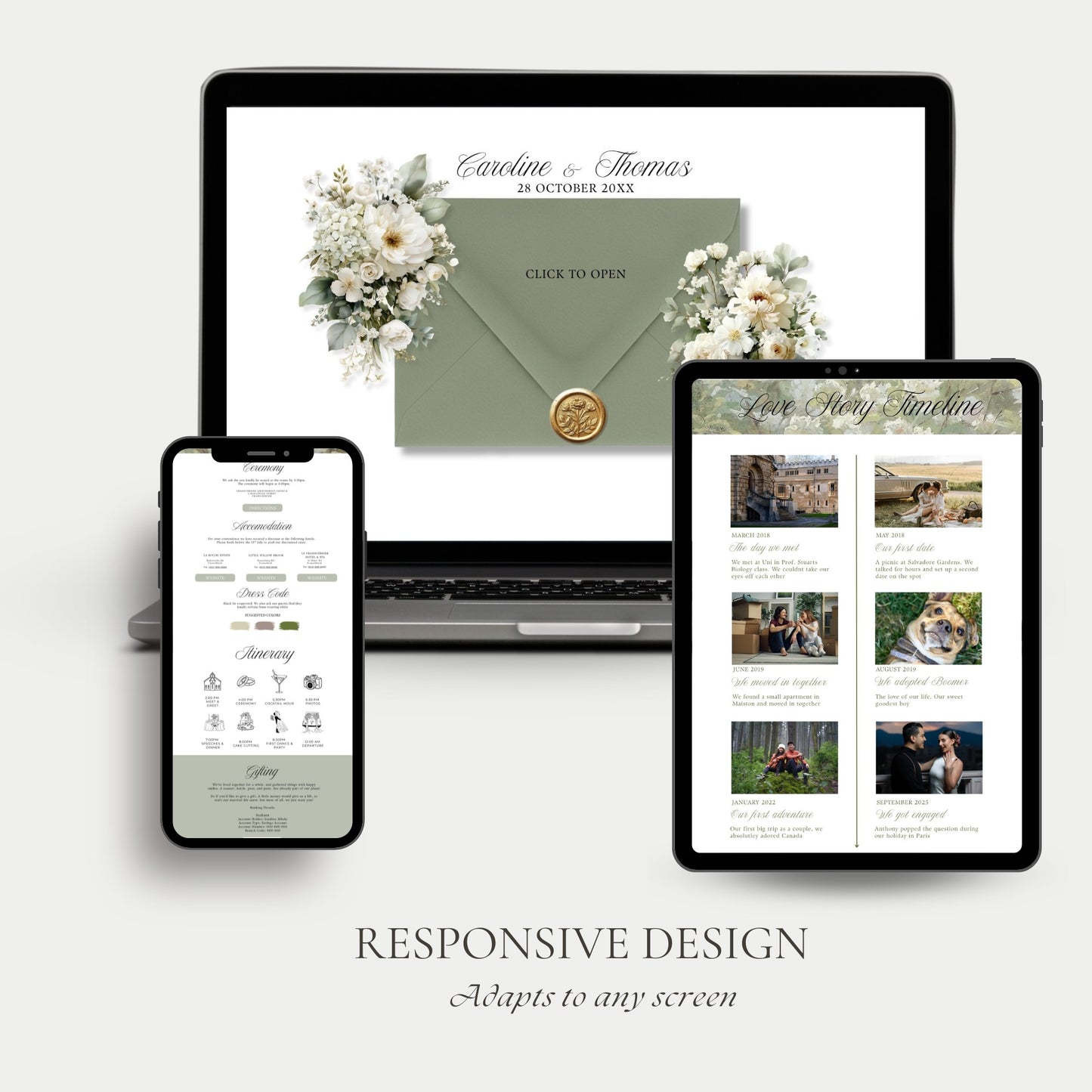 Soft Sage Wedding Website Template