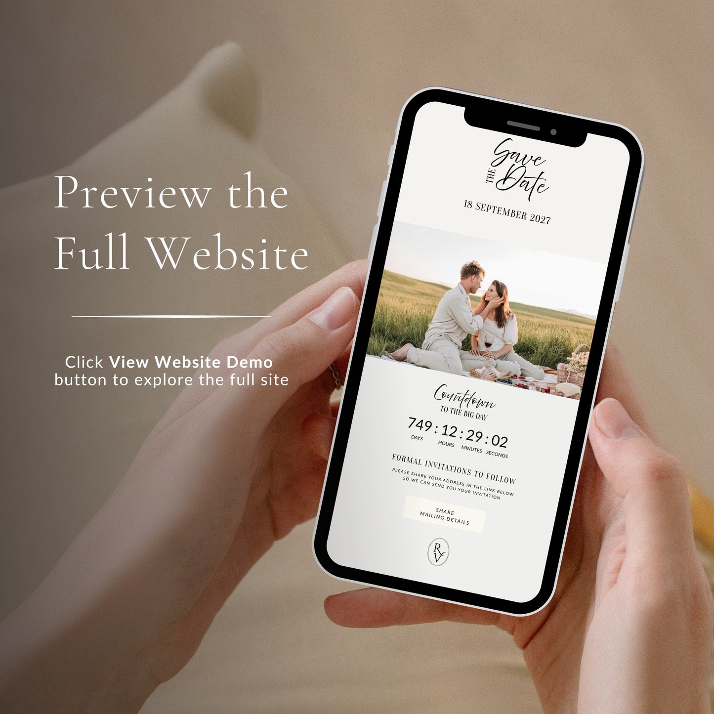 Modern Script Wedding Save the Date Template