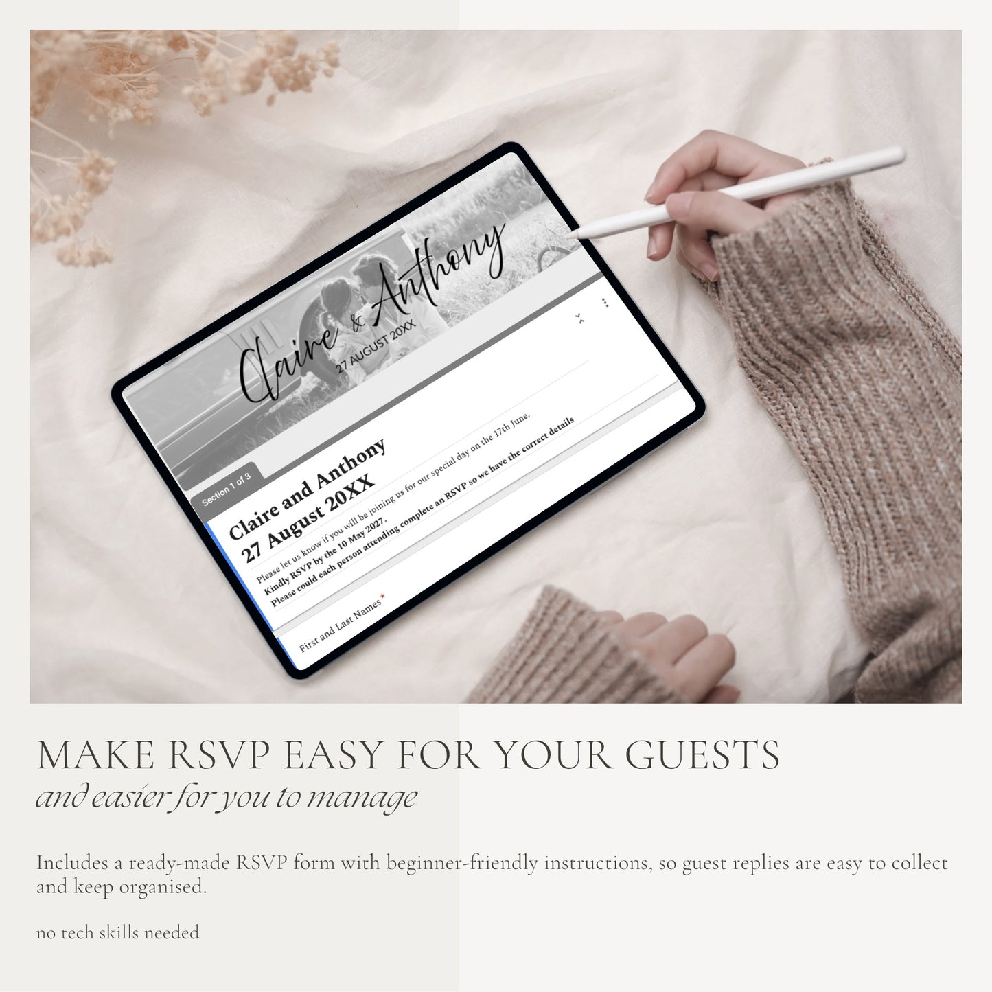Black and White Wedding Website Template