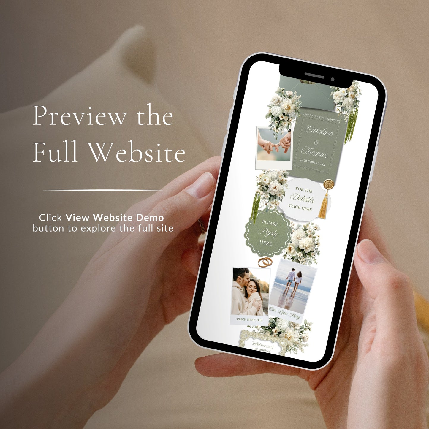 Soft Sage Wedding Website Template