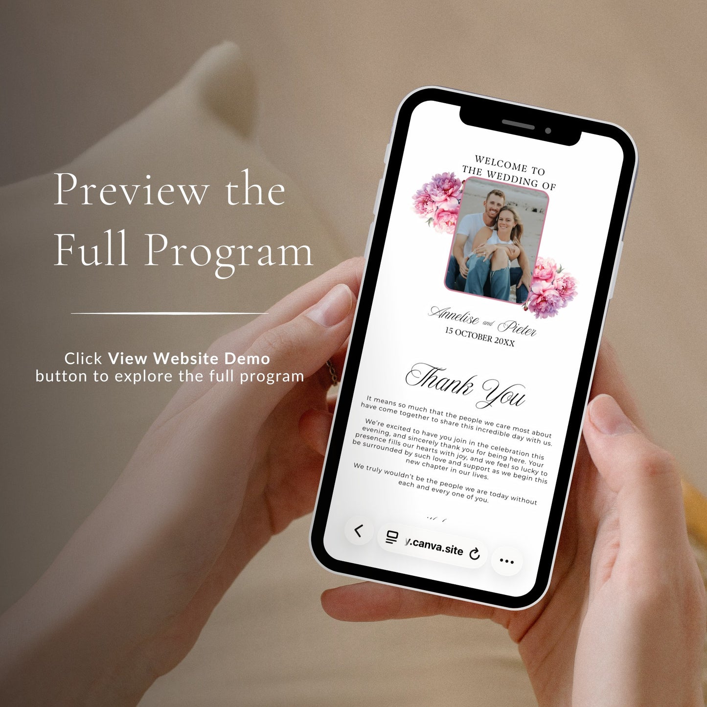 Pink Peony Digital Program template