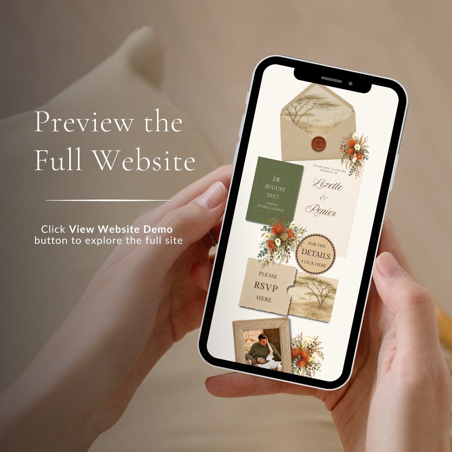Bushveld Wedding Website Template