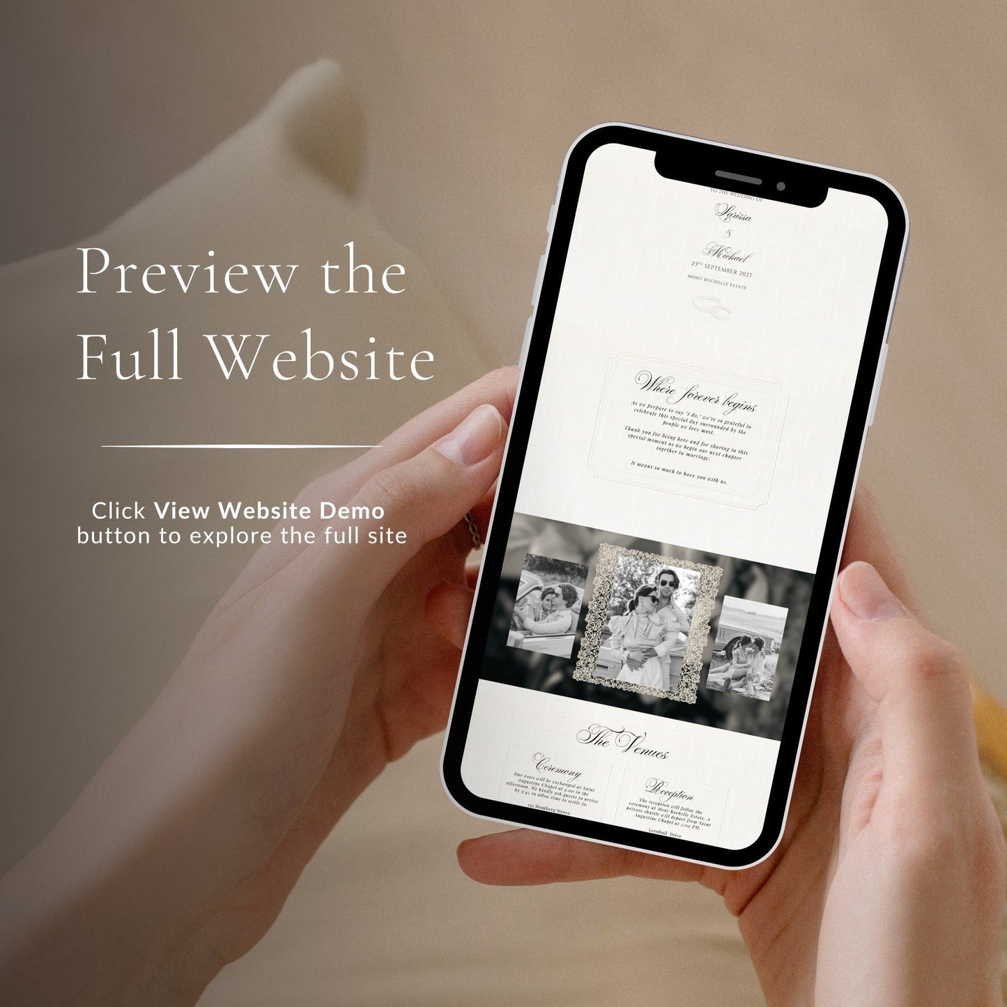 Classic Ivory Wedding Website Template