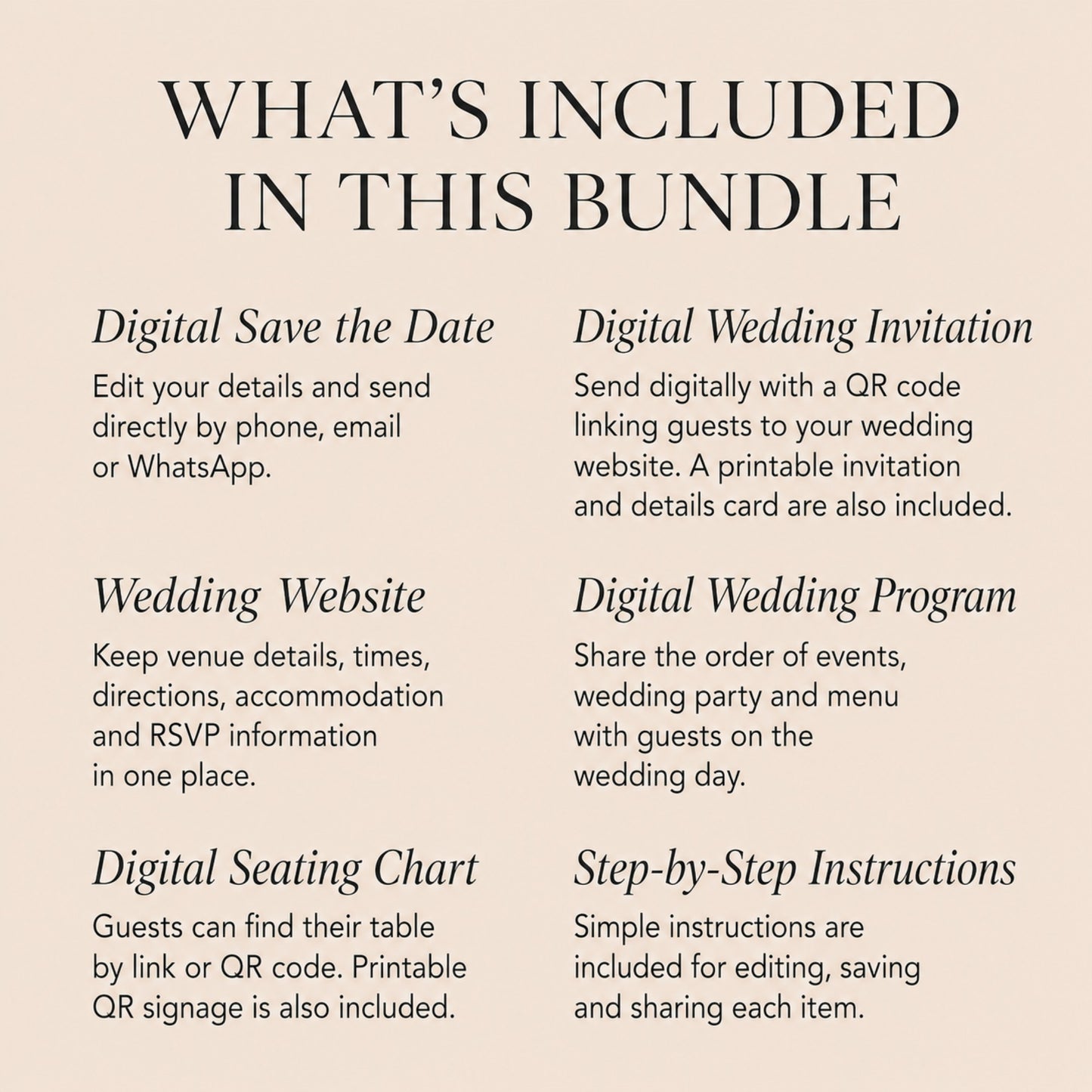 Modern Script Digital Wedding Bundle