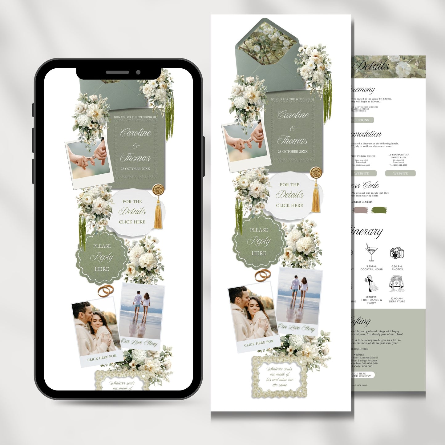 Soft Sage Wedding Website Template