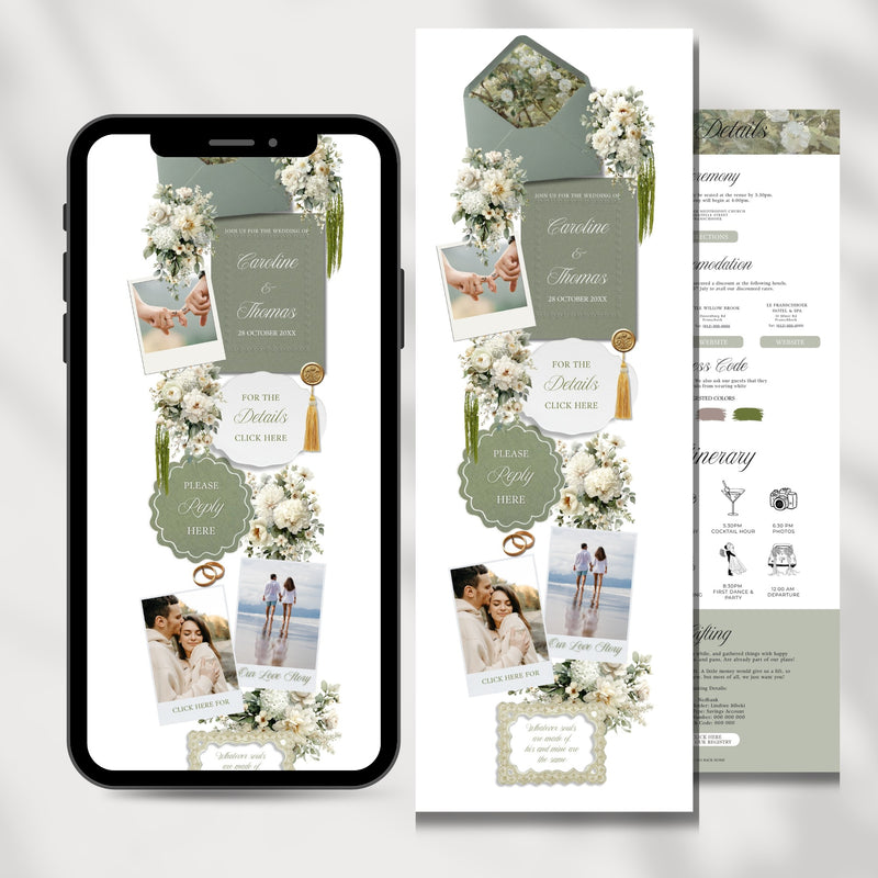 Soft Sage Wedding Website Template