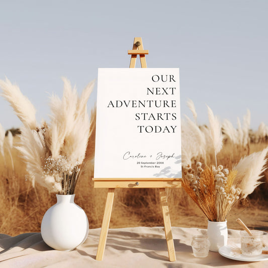 Our Next Adventure Wedding Welcome Sign Template