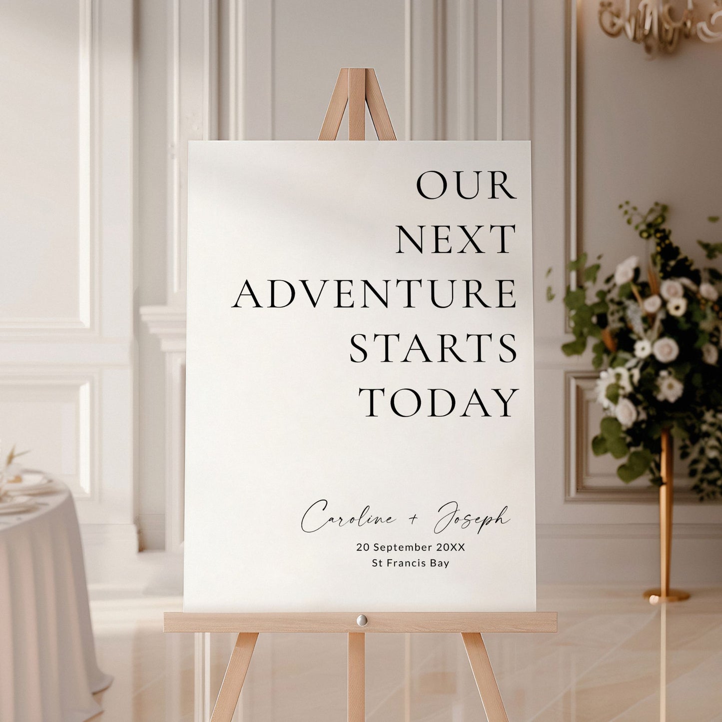 Our Next Adventure Wedding Welcome Sign Template