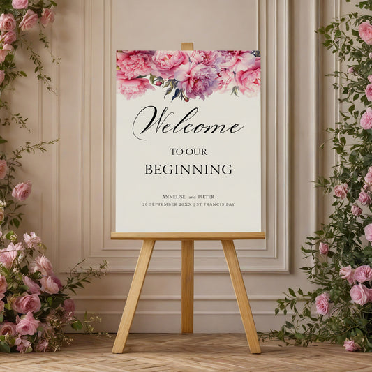 Pink Peony Welcome Template
