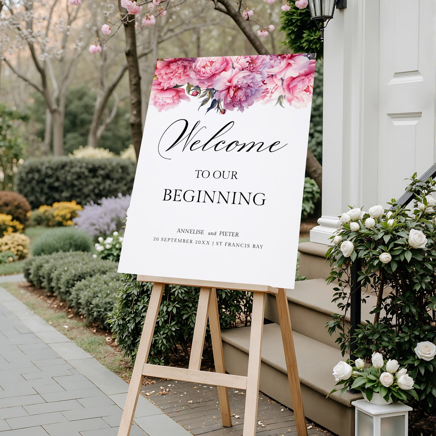 Pink Peony Welcome Template
