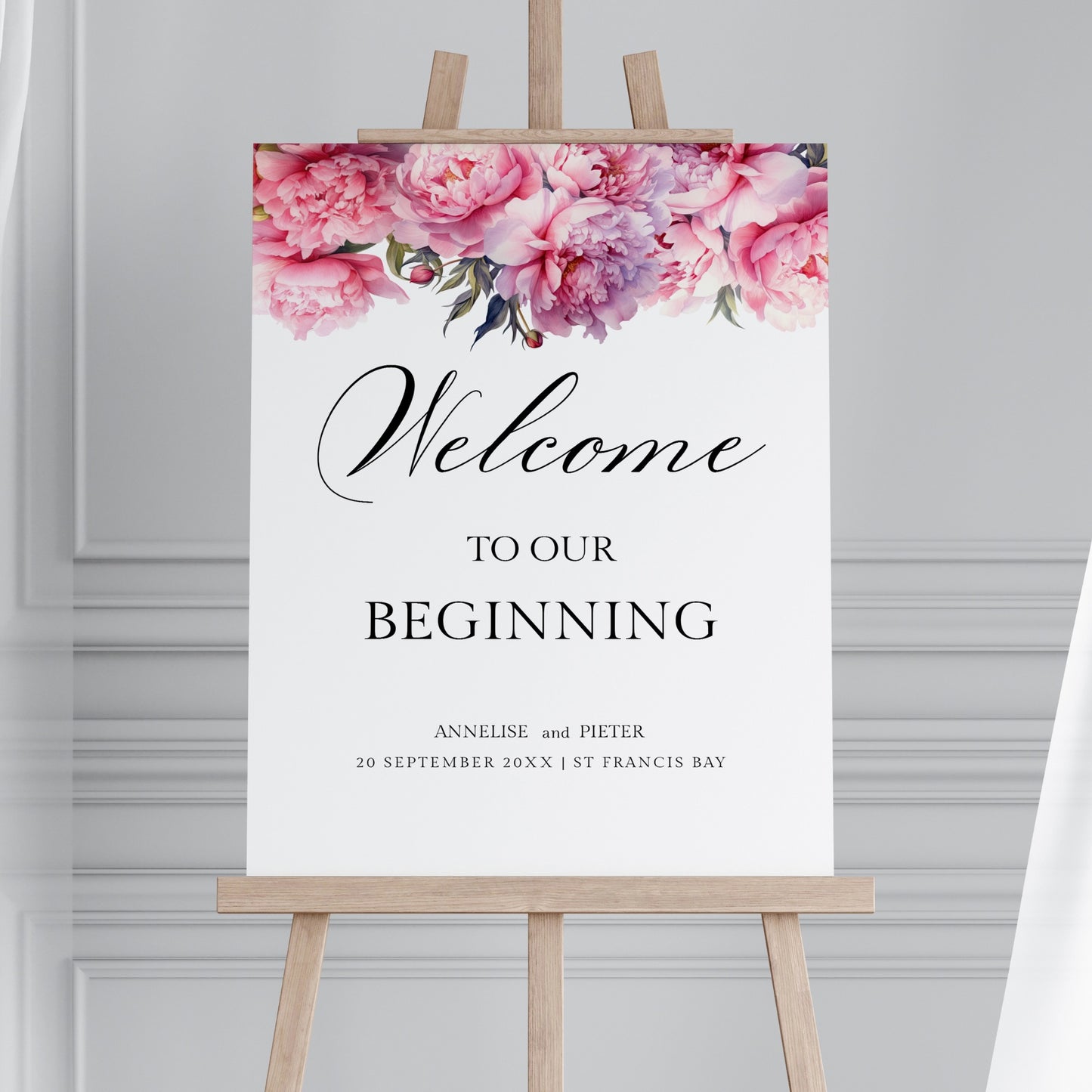 Pink Peony Welcome Template