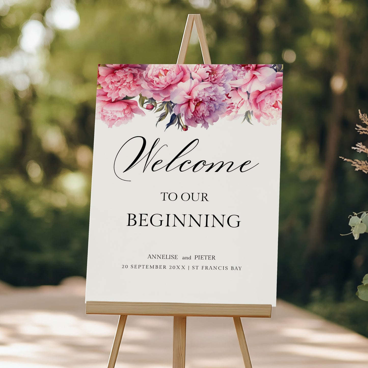 Pink Peony Welcome Template