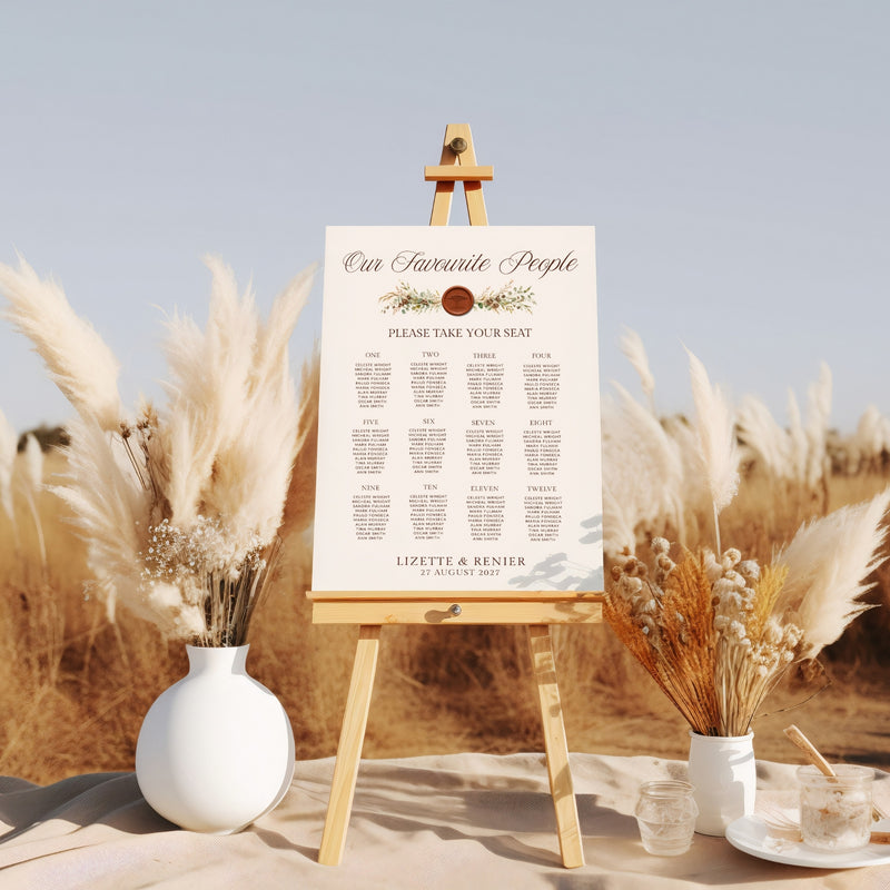 Bushveld Seating Chart Template
