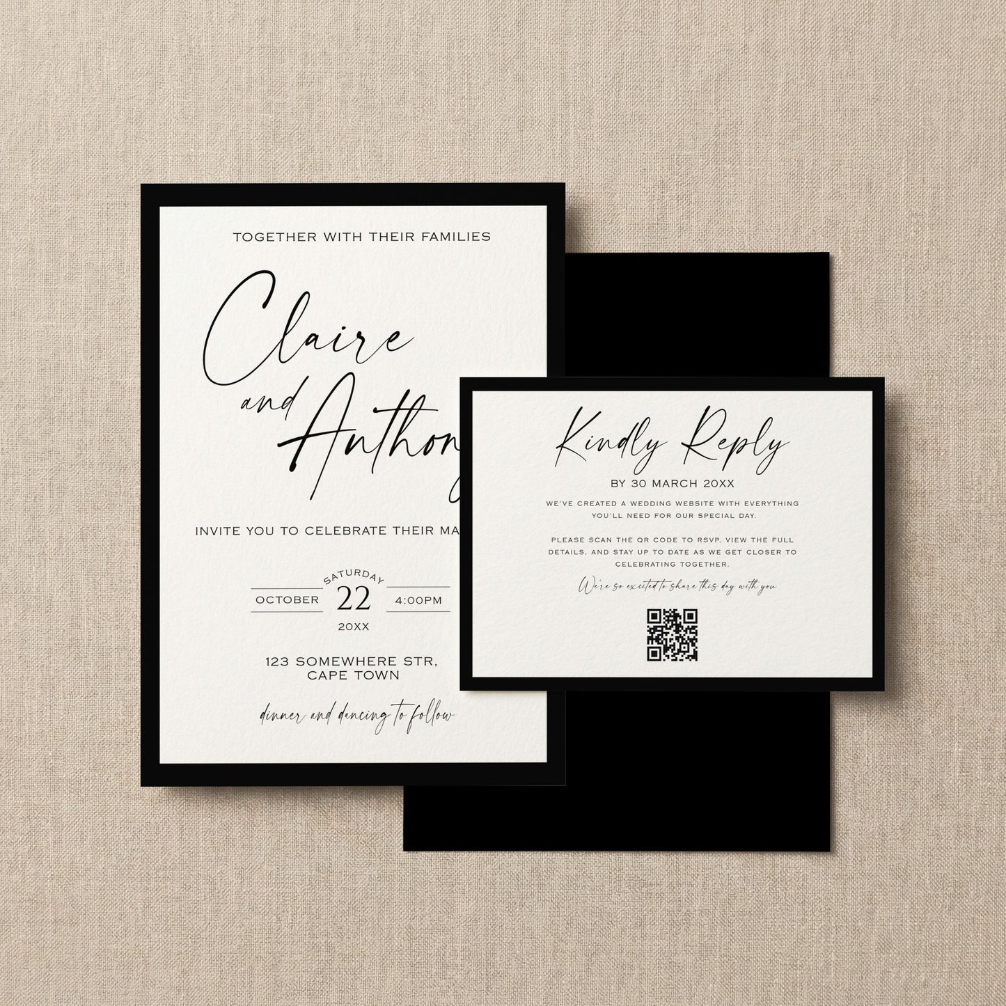 Black & White Invitation Template