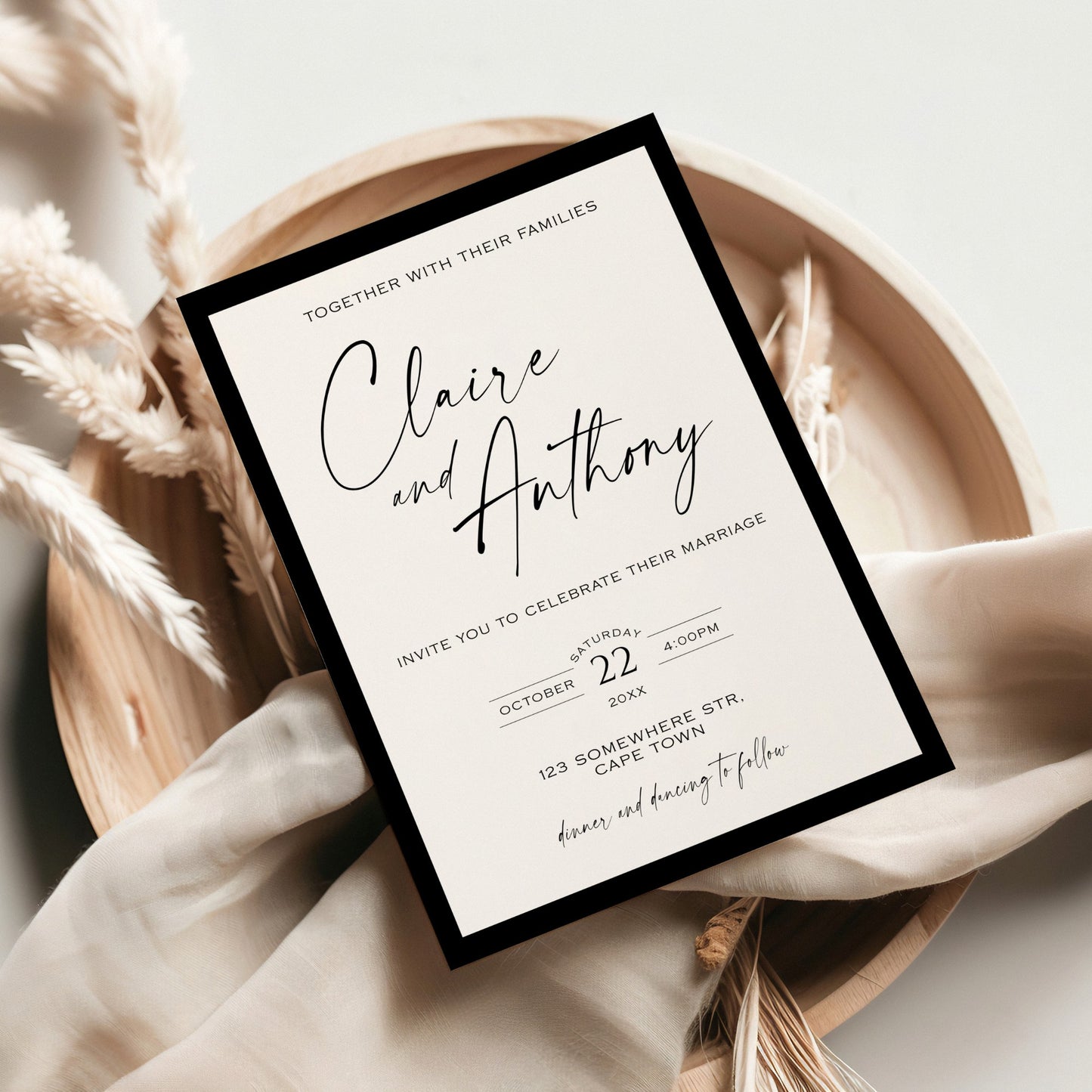 Black & White Invitation Template