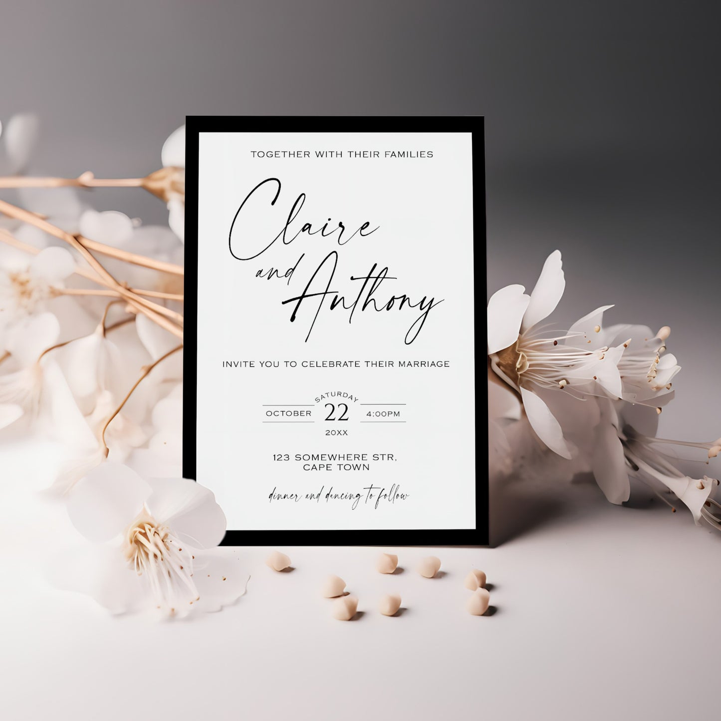 Black & White Invitation Template