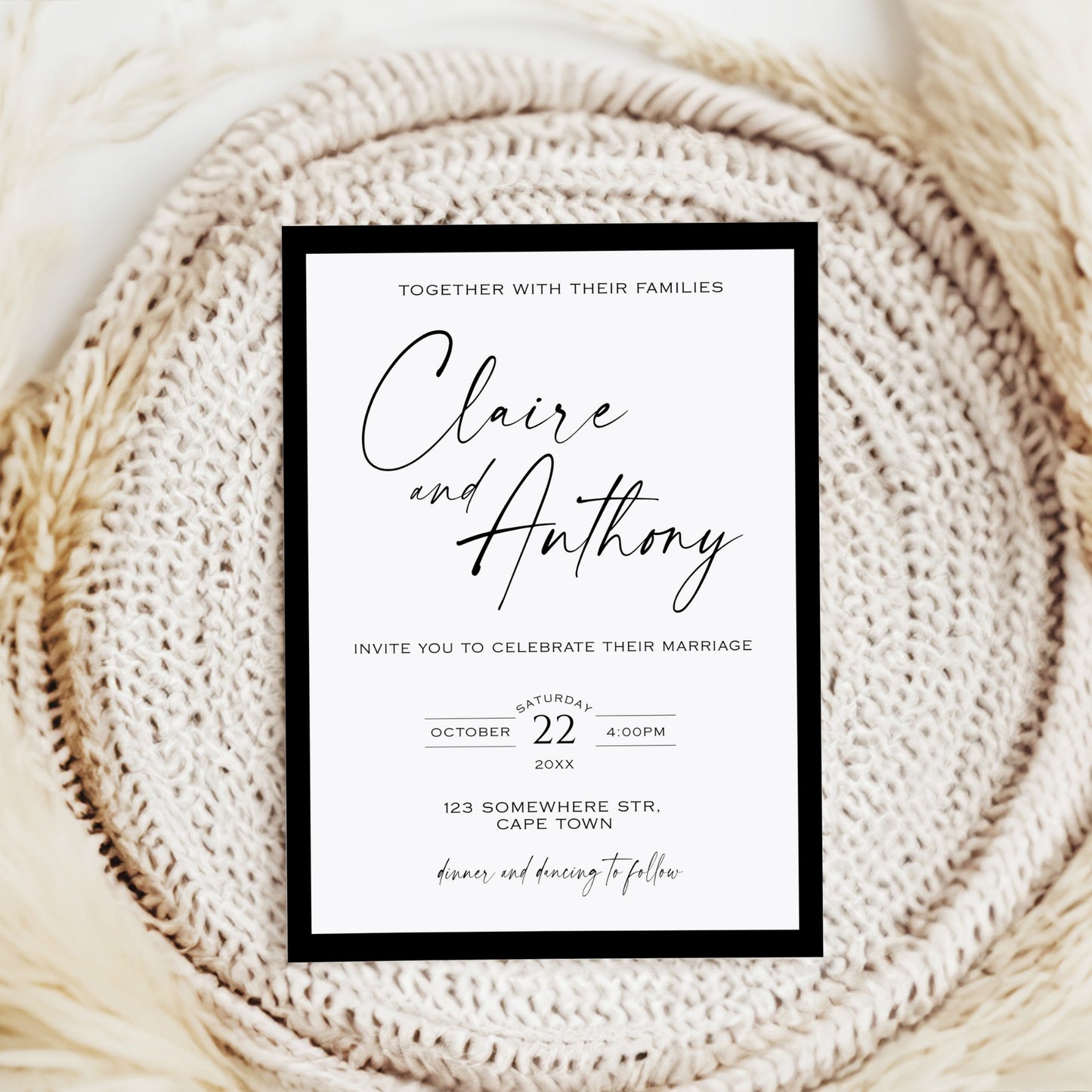 Black & White Invitation Template